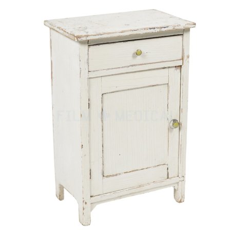 Cream Distressed Bed Side Cabinet 